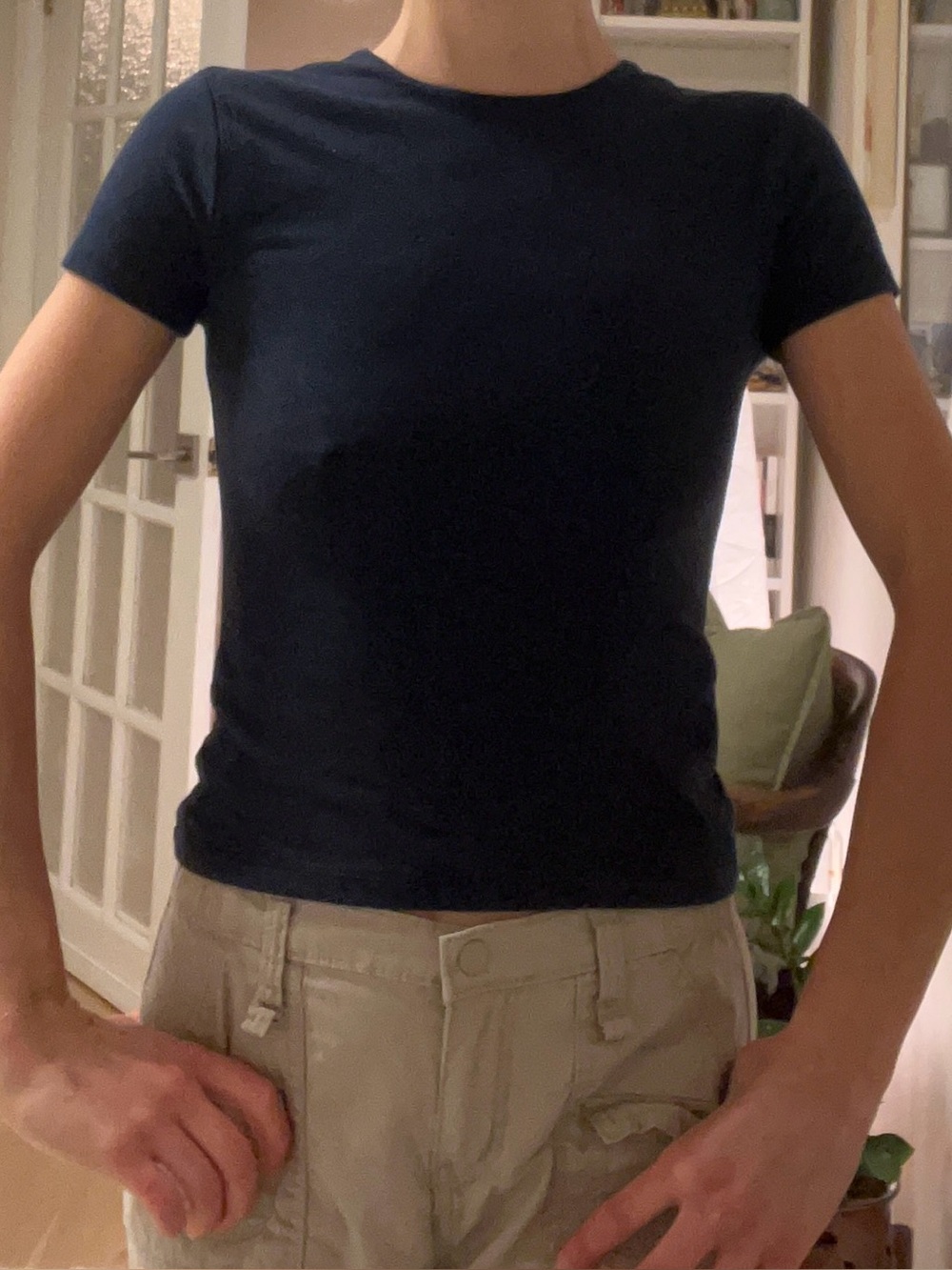 Abercrombie & Fitch Women's Navy Baby Tee